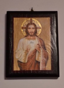 Ikona Jezusa Chrystusa Najwyższego Kapłana z hostią Ikona Jezusa Chrystusa Najwyższego Kapłana z hostią
